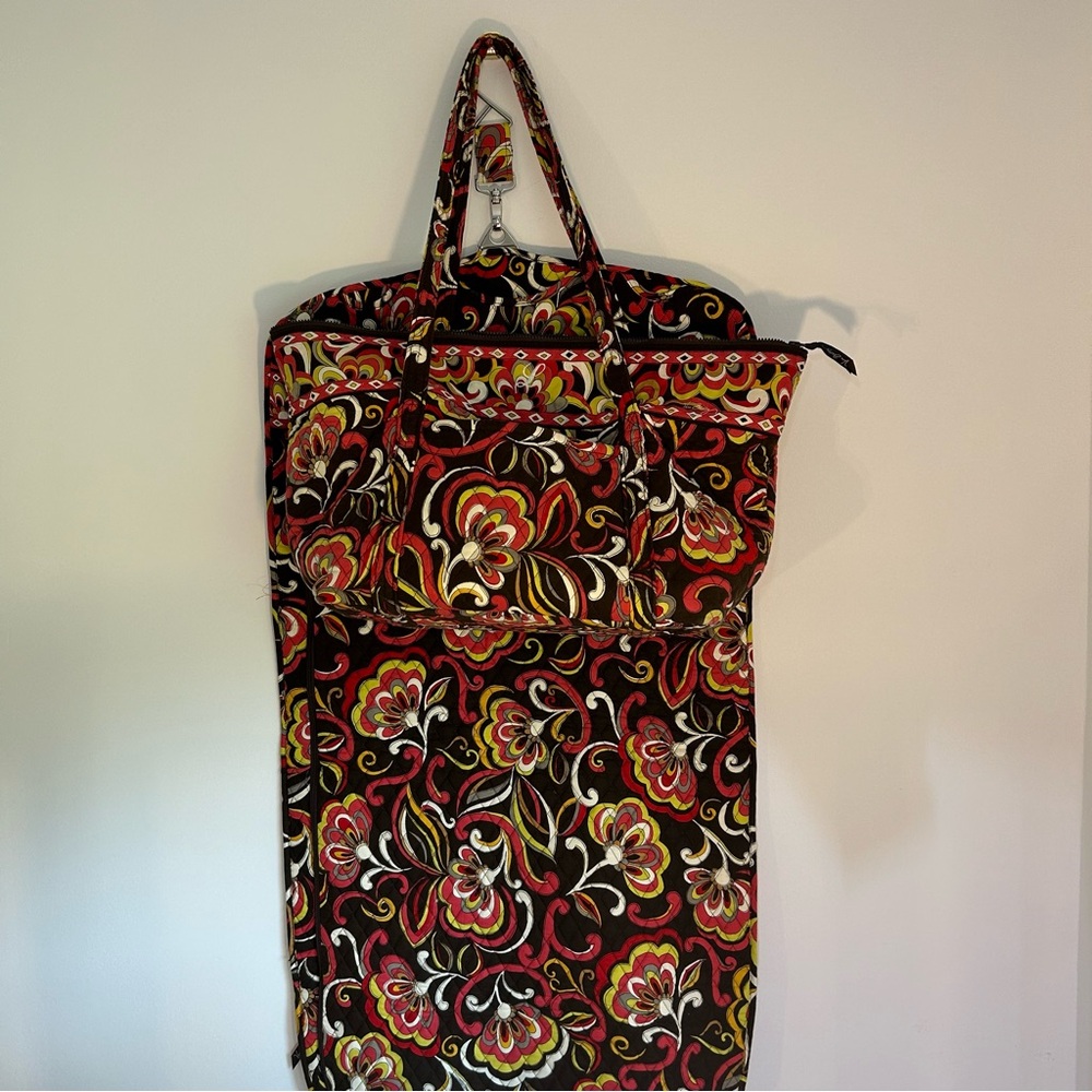 VERA BRADLEY Hanging Garment Bag - PUCCINI - Brown Pink Yellow Floral - Picture 11 of 16